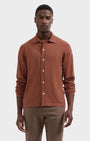 Bugatchi Sweaters Solid Full Button Long-Sleeve Polo Sweater