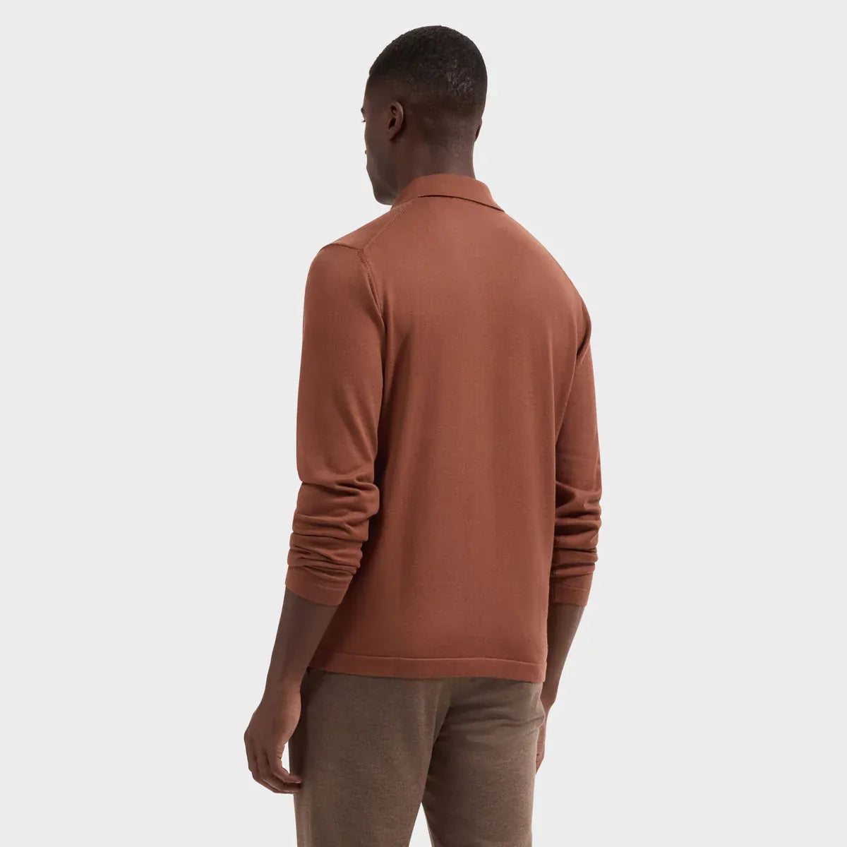 Bugatchi Sweaters Solid Full Button Long-Sleeve Polo Sweater