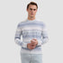 Bugatchi Sweaters Stripe Crewneck Sweater in Cobalt