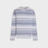 Bugatchi Sweaters Stripe Crewneck Sweater in Cobalt
