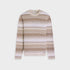 Bugatchi Sweaters Stripe Crewneck Sweater in Tobacco