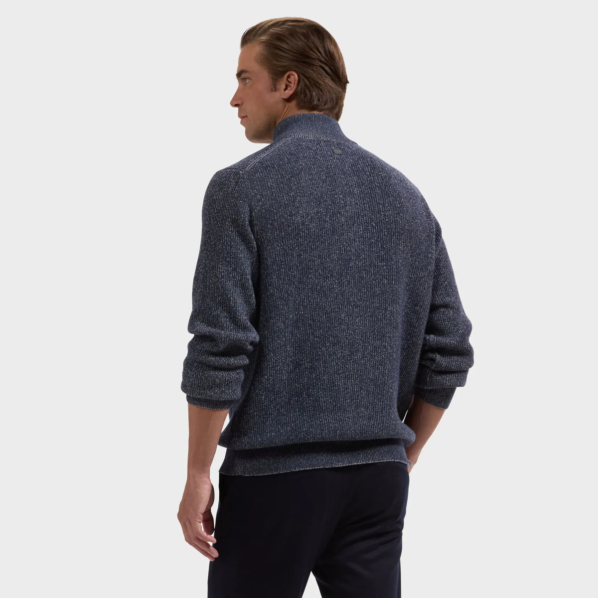 Bugatchi Sweaters Two-Tone Rib Mock Neck Sweater