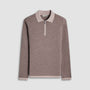 Bugatchi Sweaters Walnut / M Melange Quarter Zip Polo Sweater