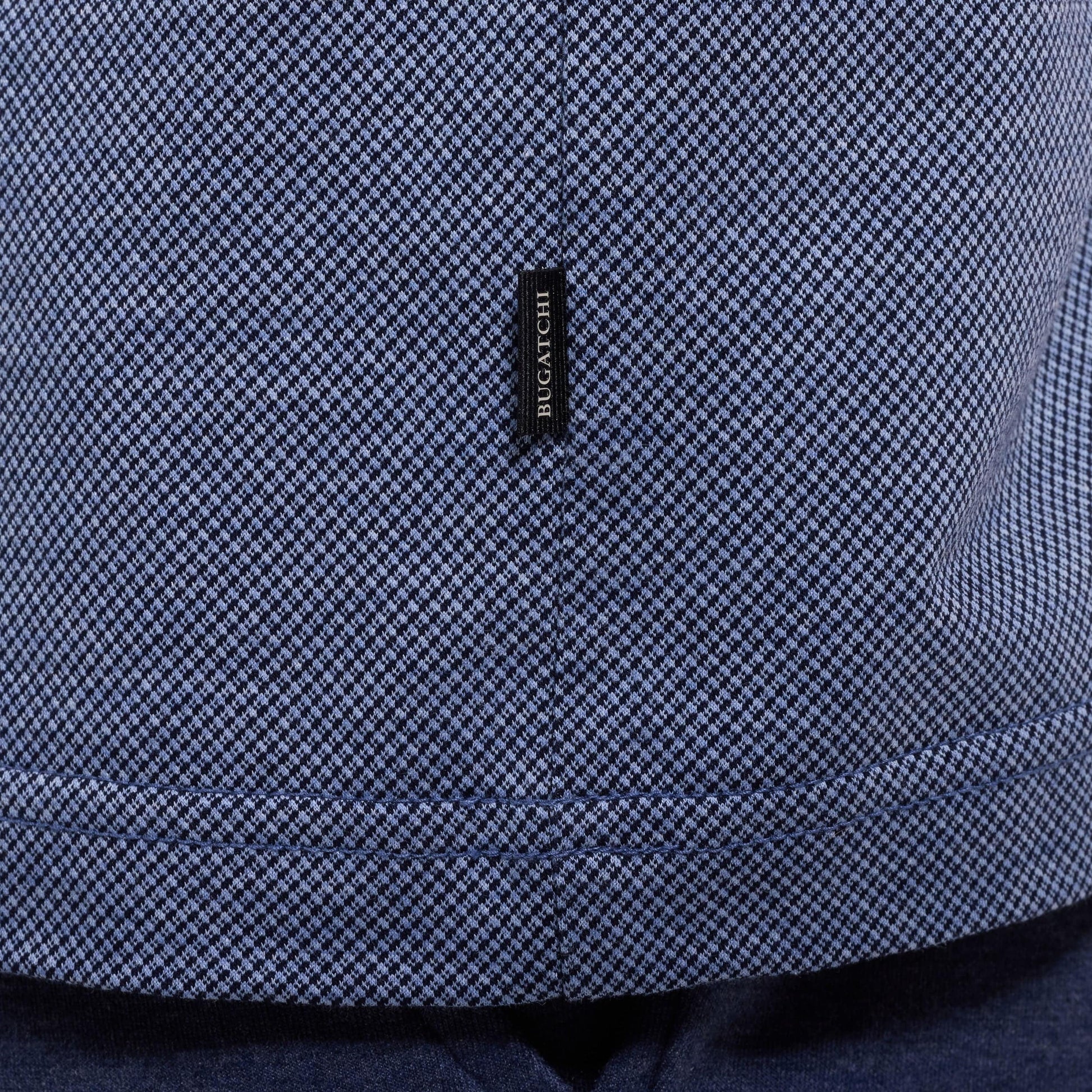 Bugatchi T-Shirts Micro-Check T-Shirt in Navy