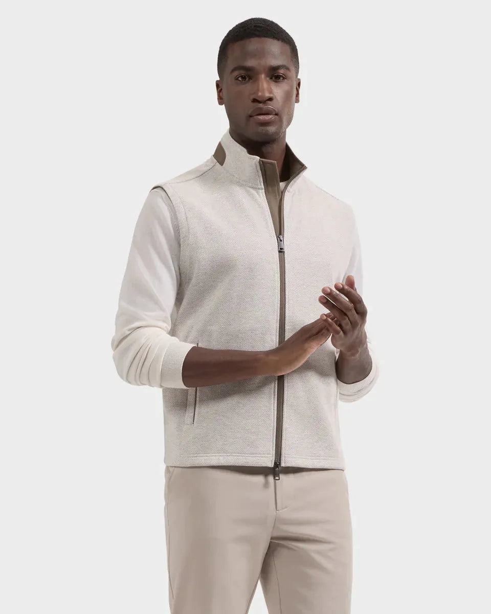 Bugatchi Vest Chevron Knit Zip Vest