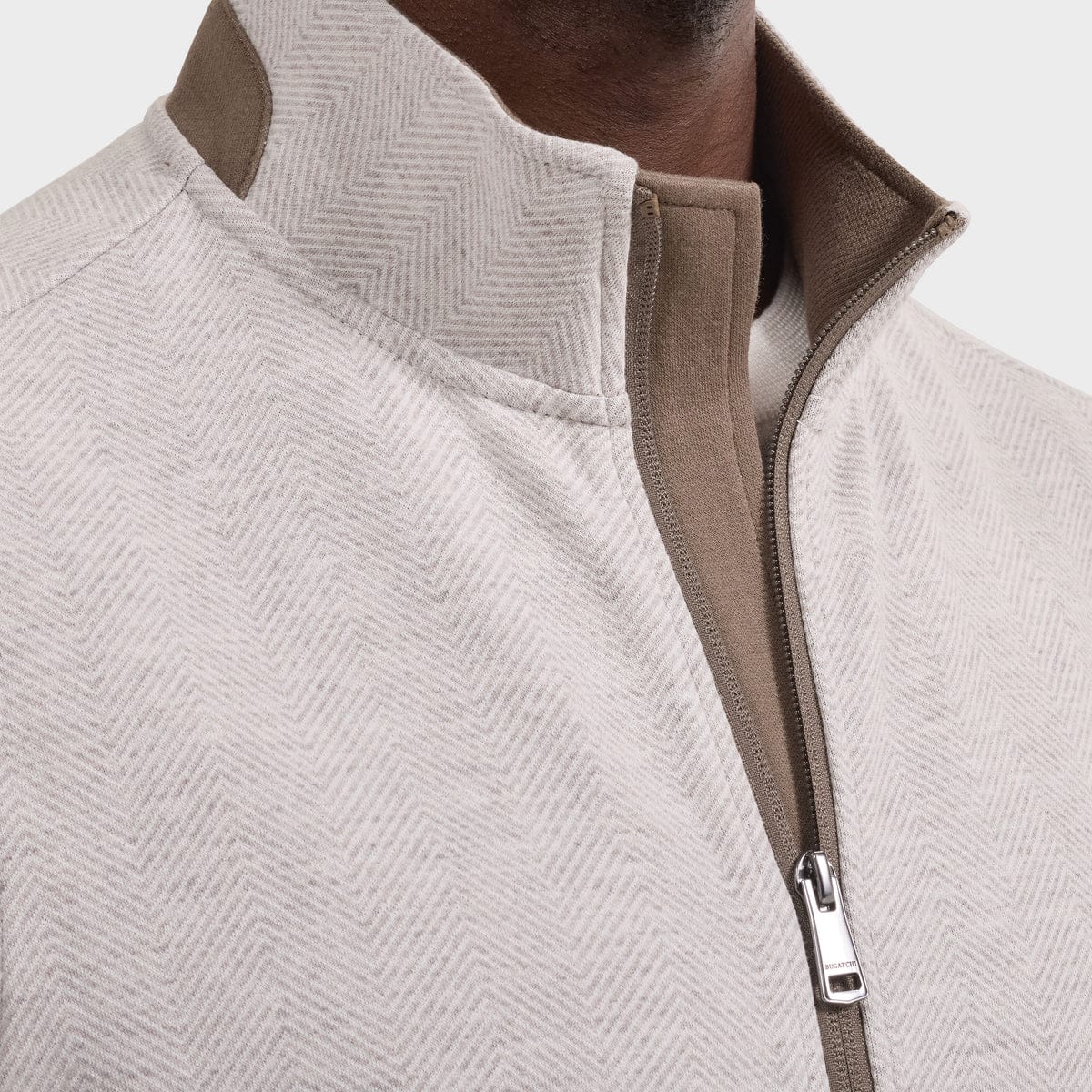 Bugatchi Vest Chevron Knit Zip Vest