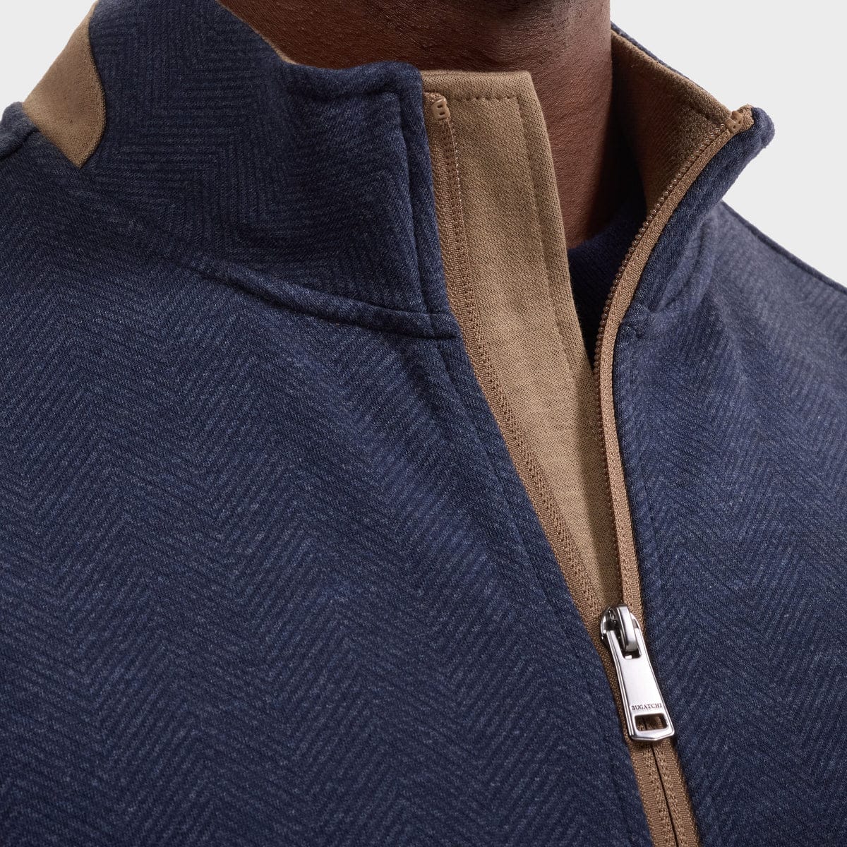 Bugatchi Vest Chevron Knit Zip Vest