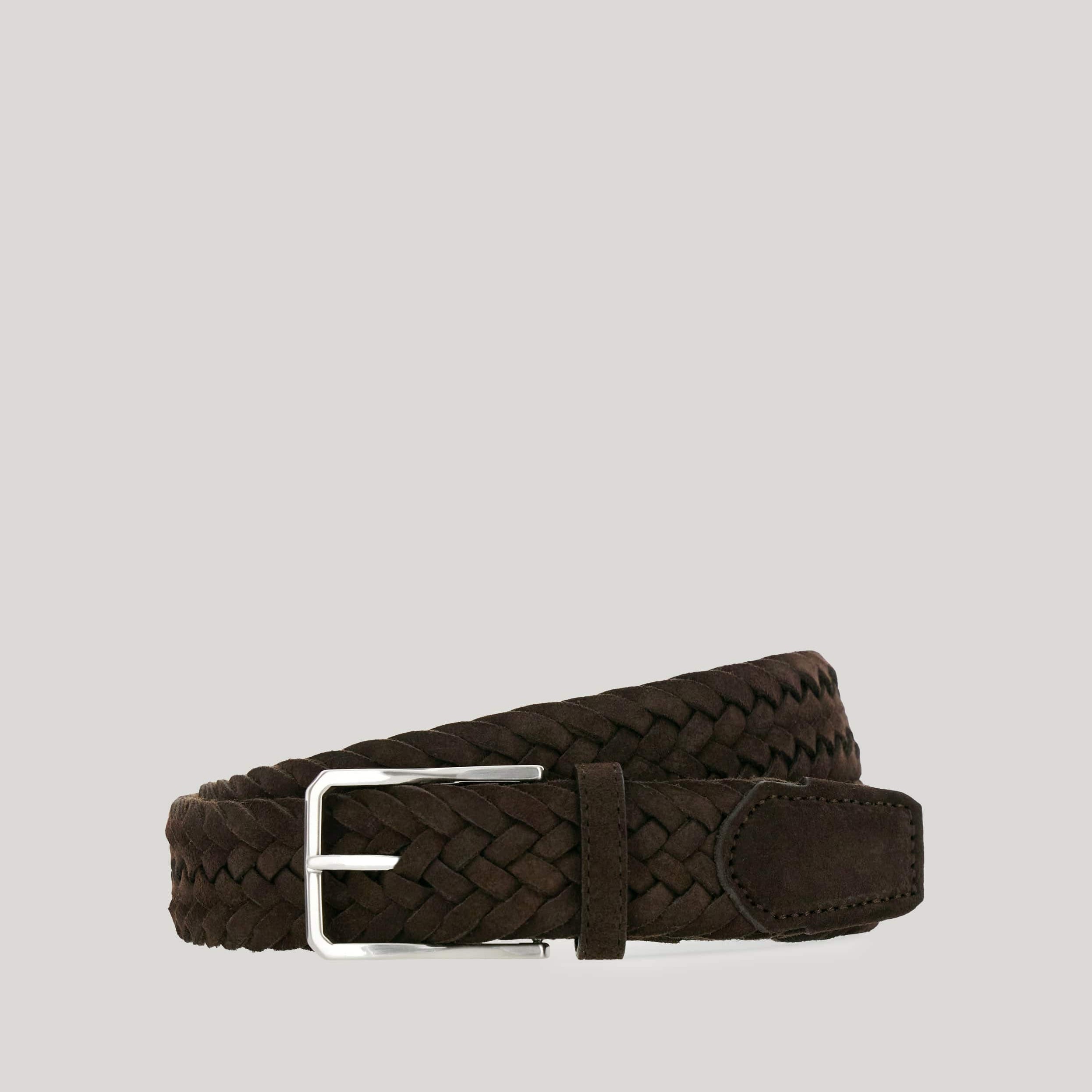 Canali Belt 510 Brown / 34 Braided Suede Belt