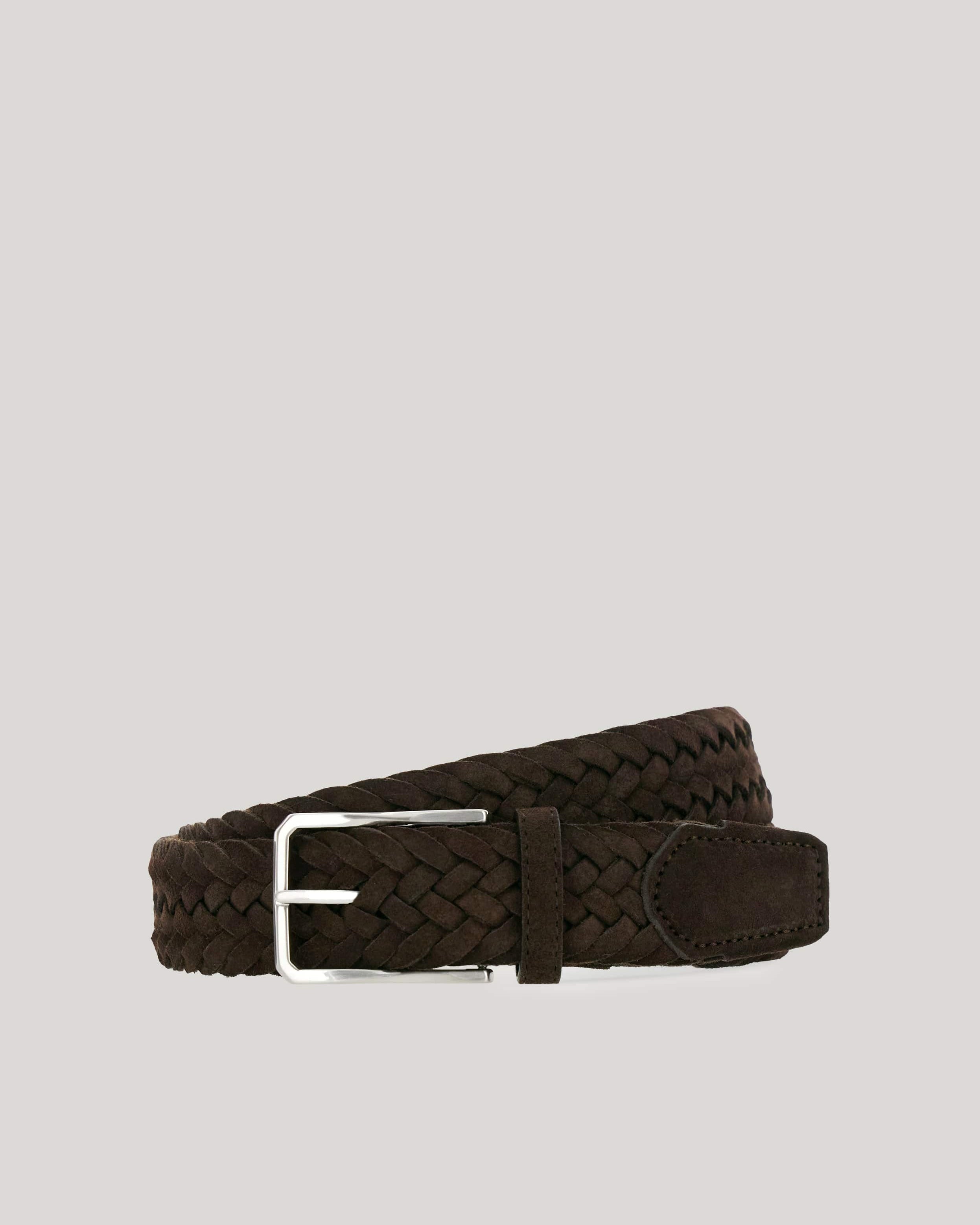 Canali Belt 510 Brown / 34 Braided Suede Belt