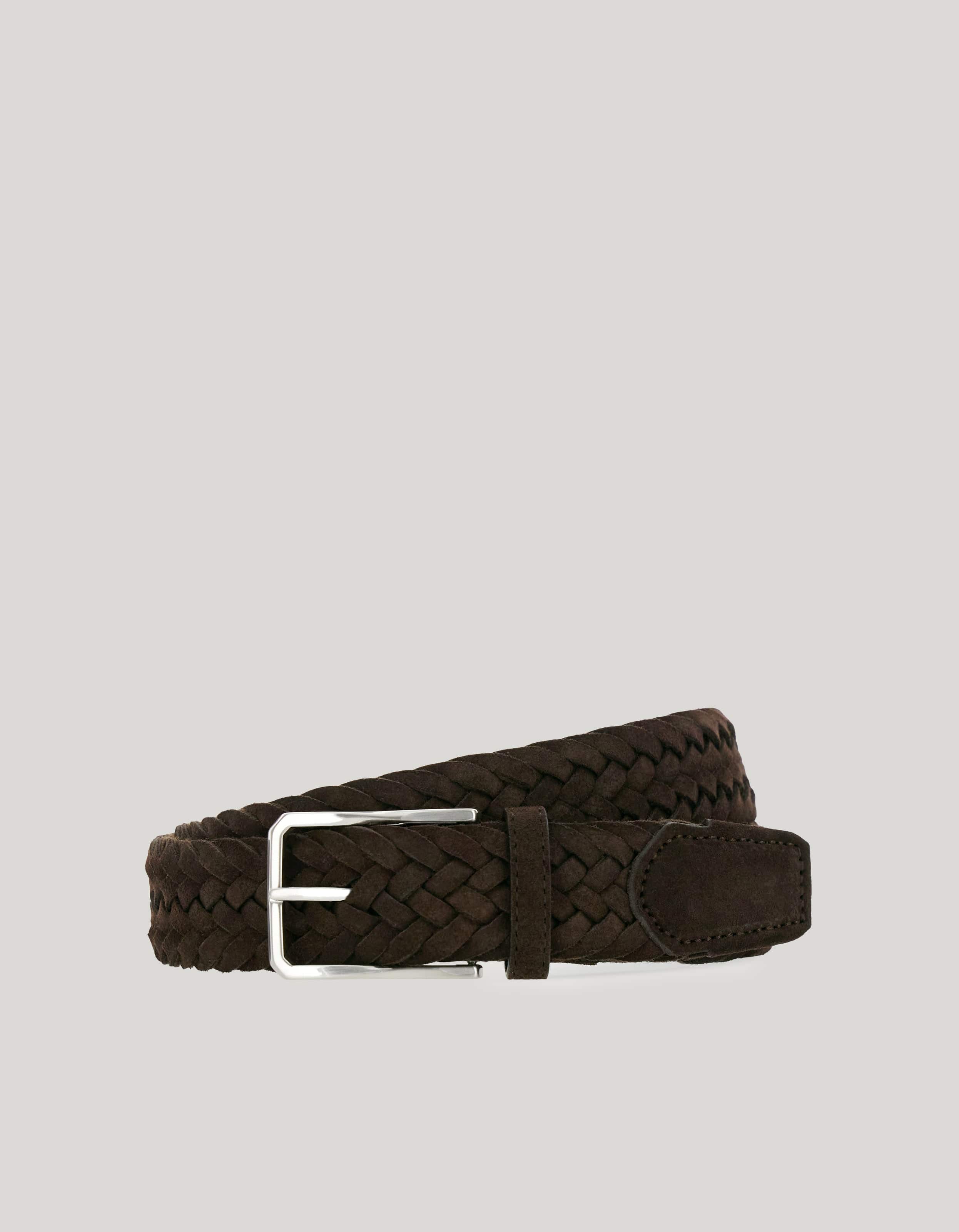 Canali Belt 510 Brown / 34 Braided Suede Belt