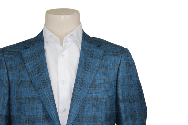 Canali Sport Coats Siena Blue and Brown Plaid Sport Coat