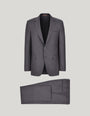 Canali Suits Sky Grey / 48 / Regular Charcoal Grey Pure Wool Suit