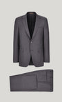 Canali Suits Sky Grey / 48 / Regular Charcoal Grey Pure Wool Suit