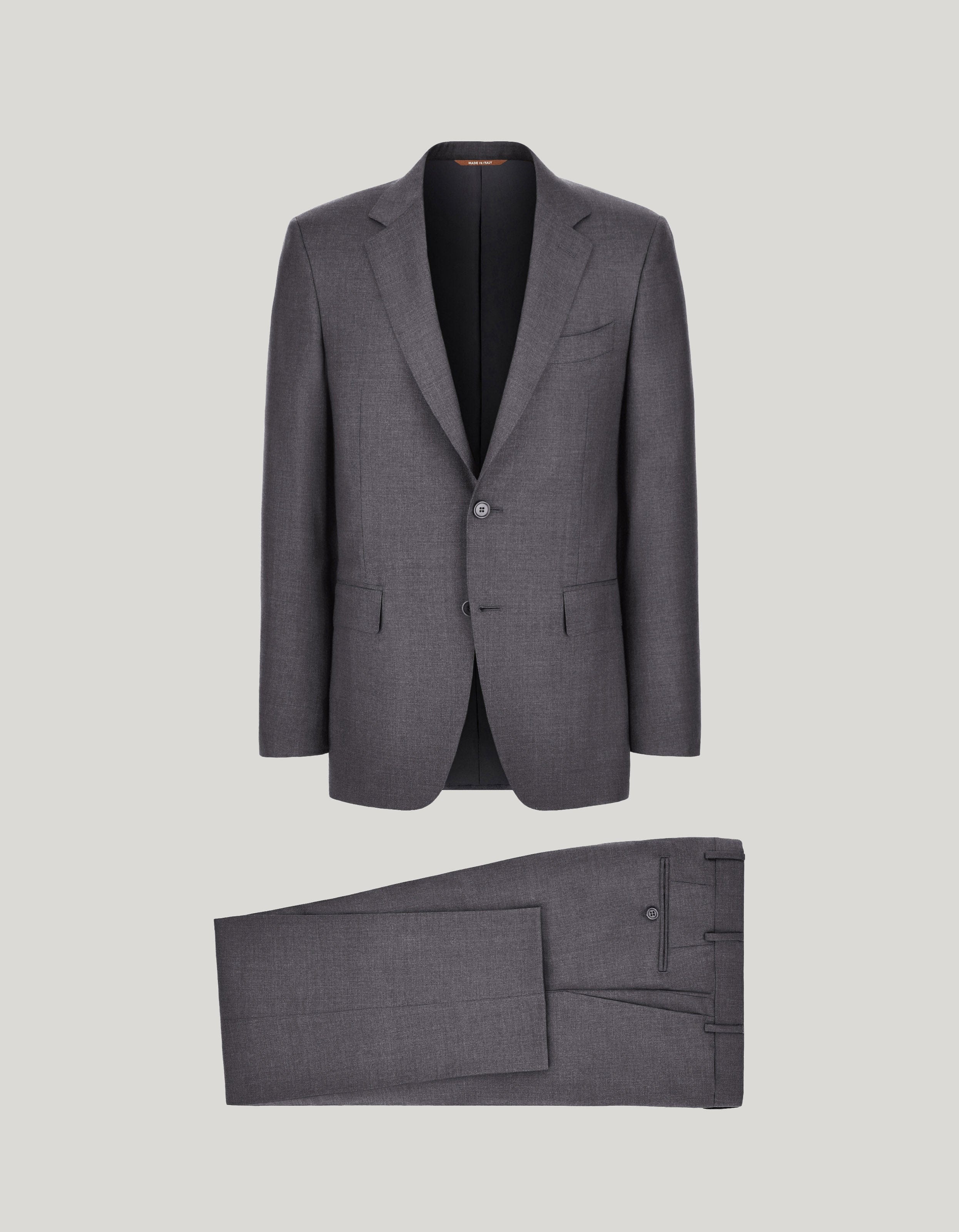 Canali Suits Sky Grey / 48 / Regular Charcoal Grey Pure Wool Suit