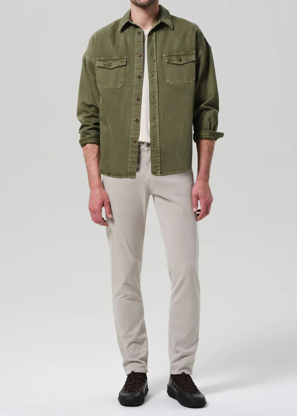 Citizens of Humanity 5-Pockets London Tapered Slim Brushed Sateen in Caraway