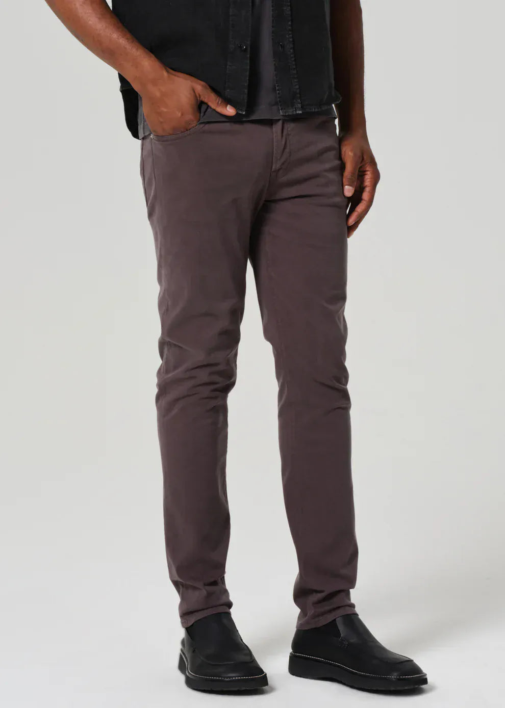 Citizens of Humanity 5-Pockets London Tapered Slim Brushed Sateen in Gravel