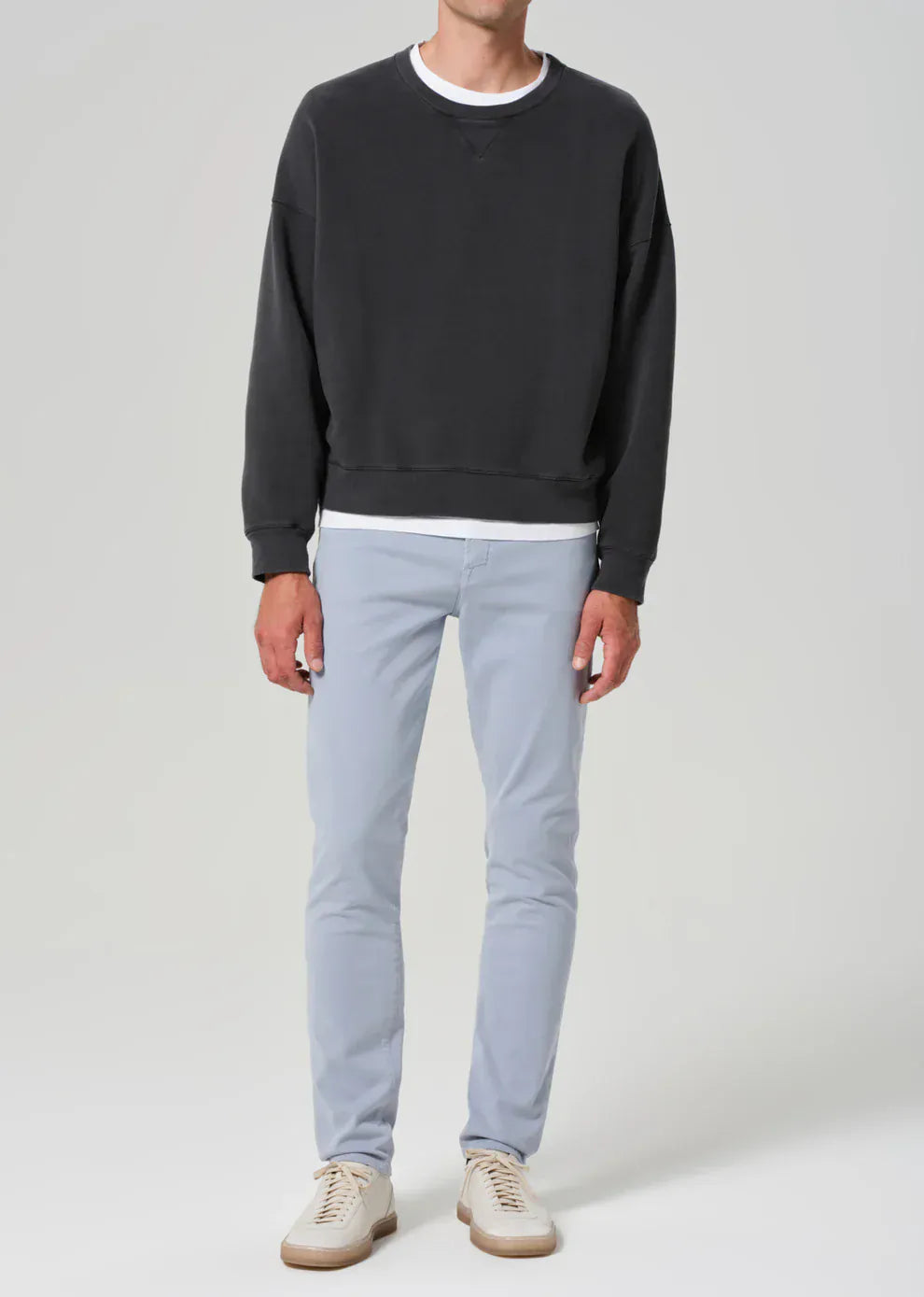 Citizens of Humanity 5-Pockets London Tapered Slim Brushed Sateen in Seagull