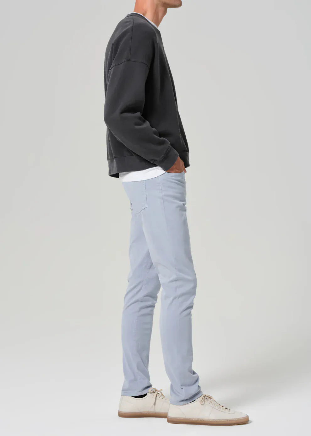 Citizens of Humanity 5-Pockets London Tapered Slim Brushed Sateen in Seagull