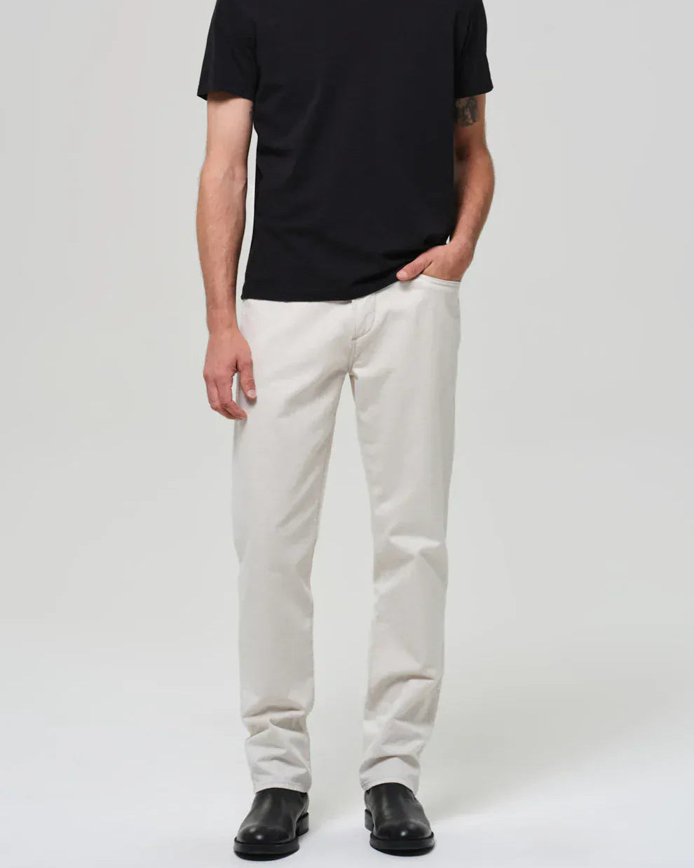Citizens Of Humanity Denim Elijah Straight Comfort Stretch Linen in Natural