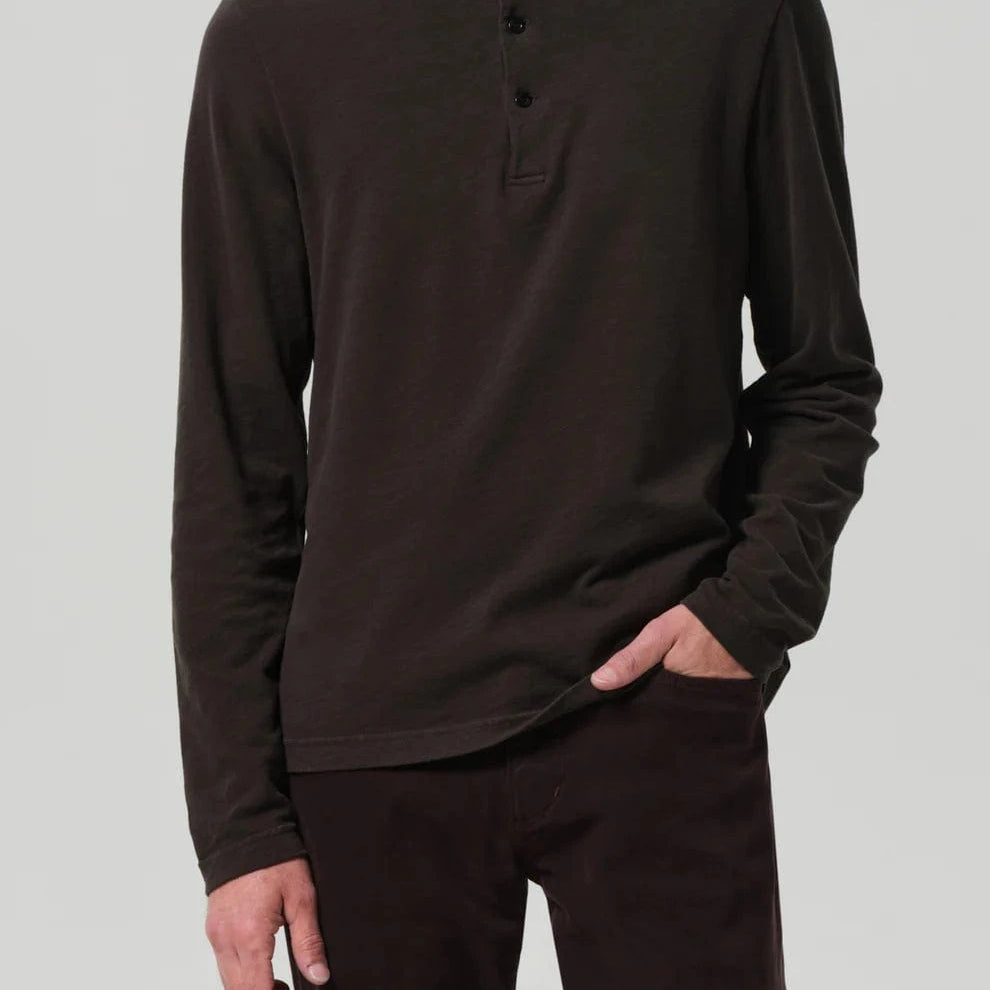 Citizens Of Humanity T-Shirts FORREST (DK GREEN) / M Three Button Henley