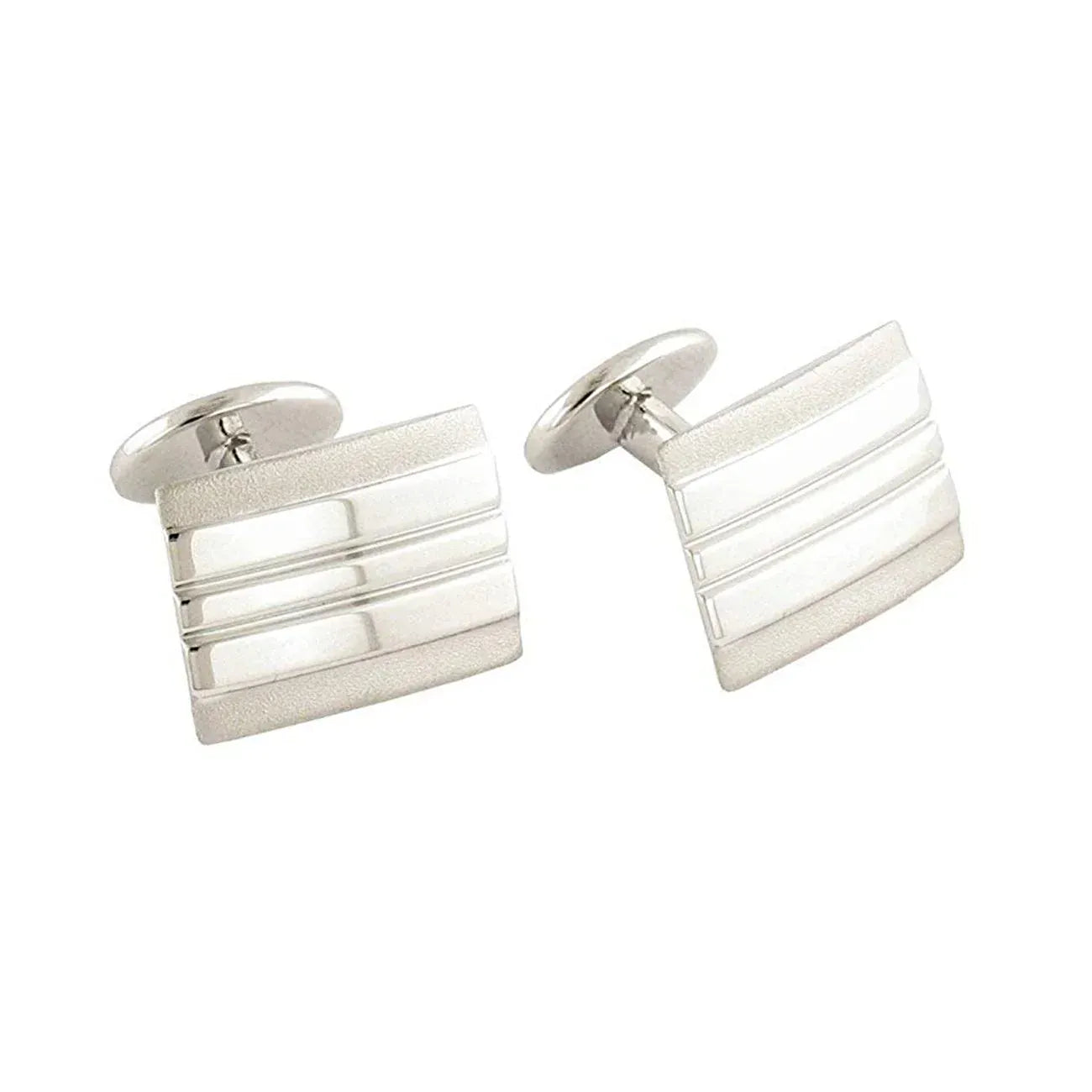 David Donahue Cufflinks SILVER / OS Sterling Silver Lined Rectangle Cufflinks