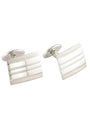 David Donahue Cufflinks SILVER / OS Sterling Silver Lined Rectangle Cufflinks
