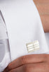 David Donahue Cufflinks SILVER / OS Sterling Silver Lined Rectangle Cufflinks