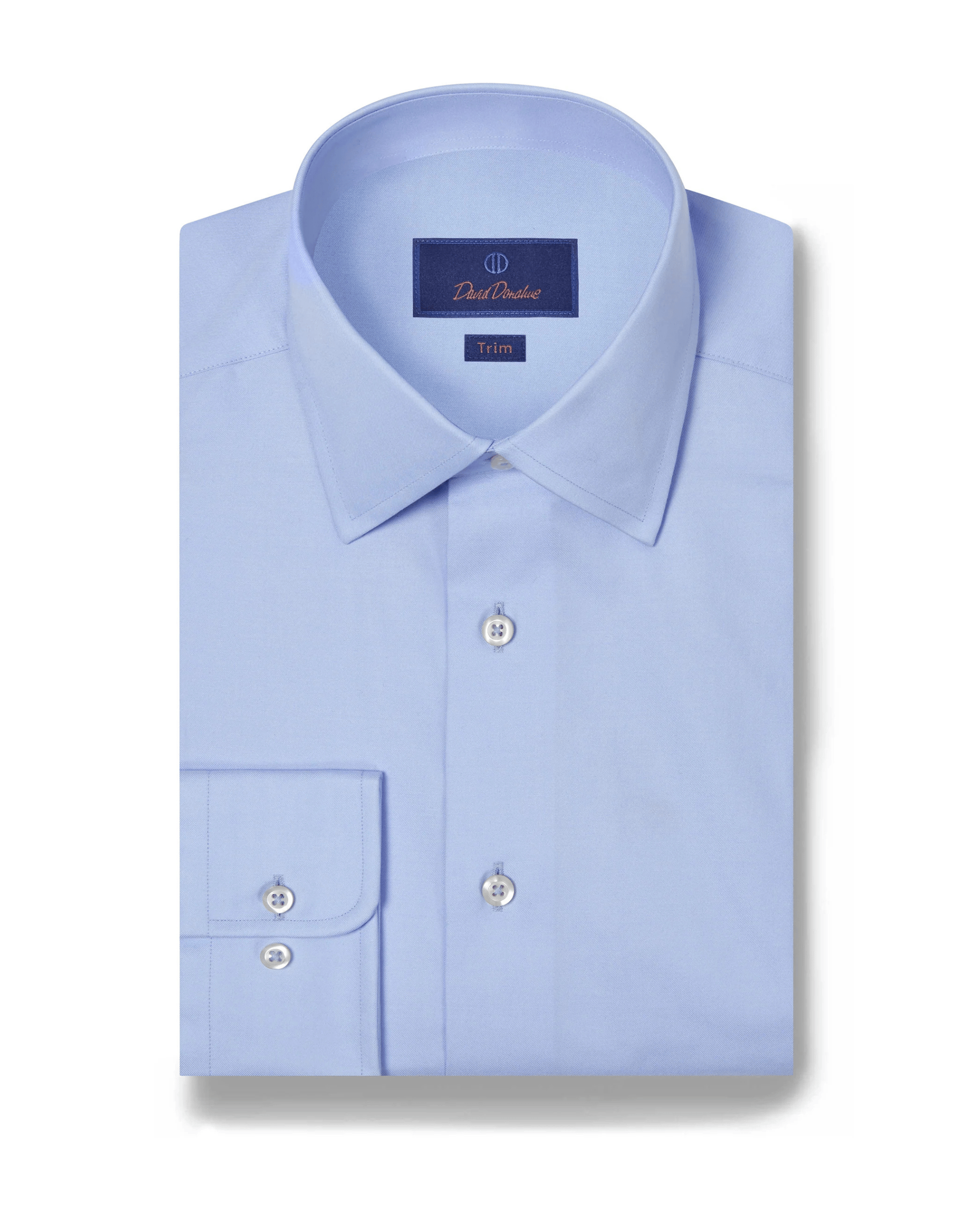 David Donahue Dress Shirts Super Fine Twill Dress Shirt in Sky