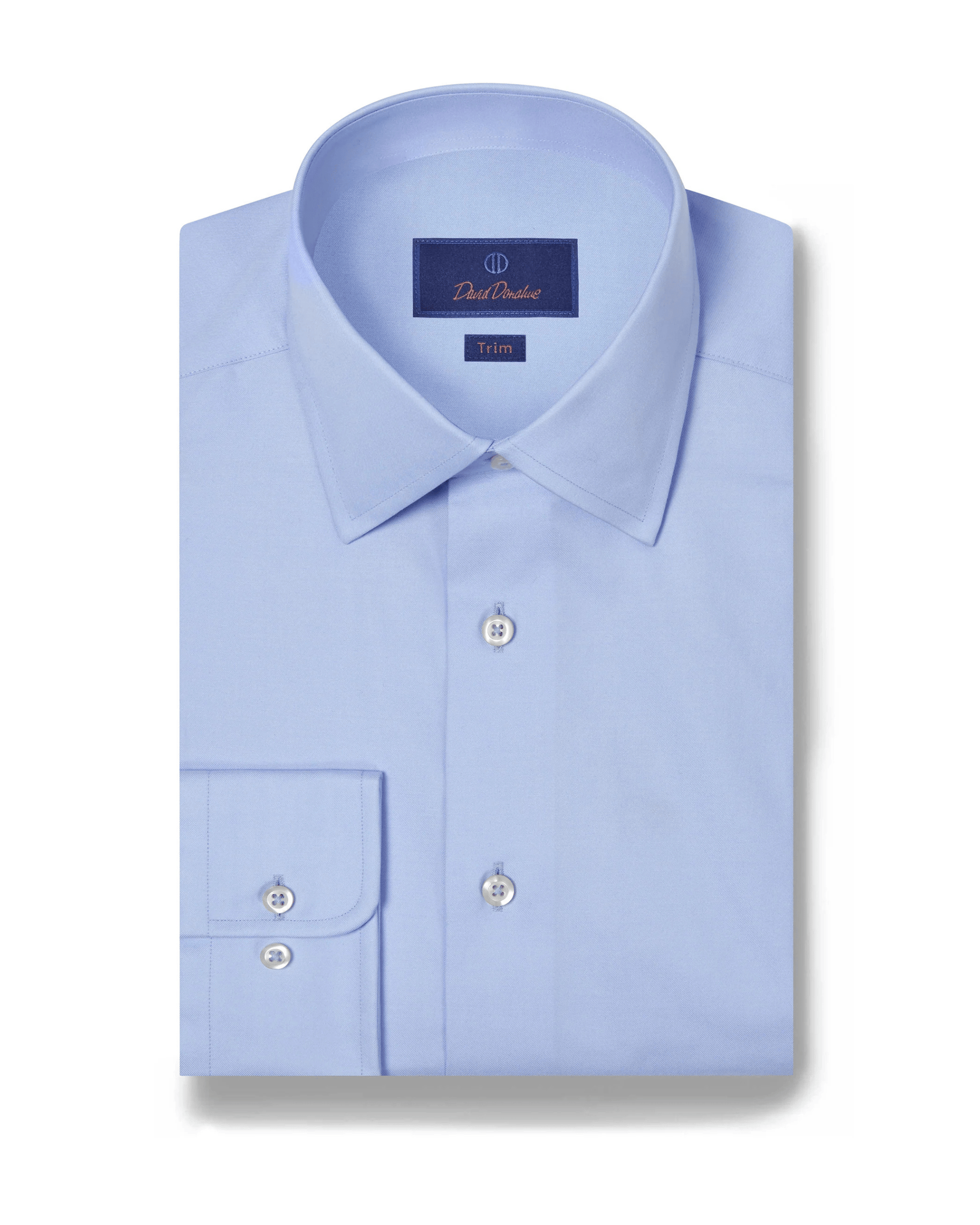 David Donahue Dress Shirts Super Fine Twill Dress Shirt in Sky