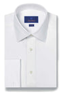 David Donahue Dress Shirts Trim White Performance Twill Formal Shirt