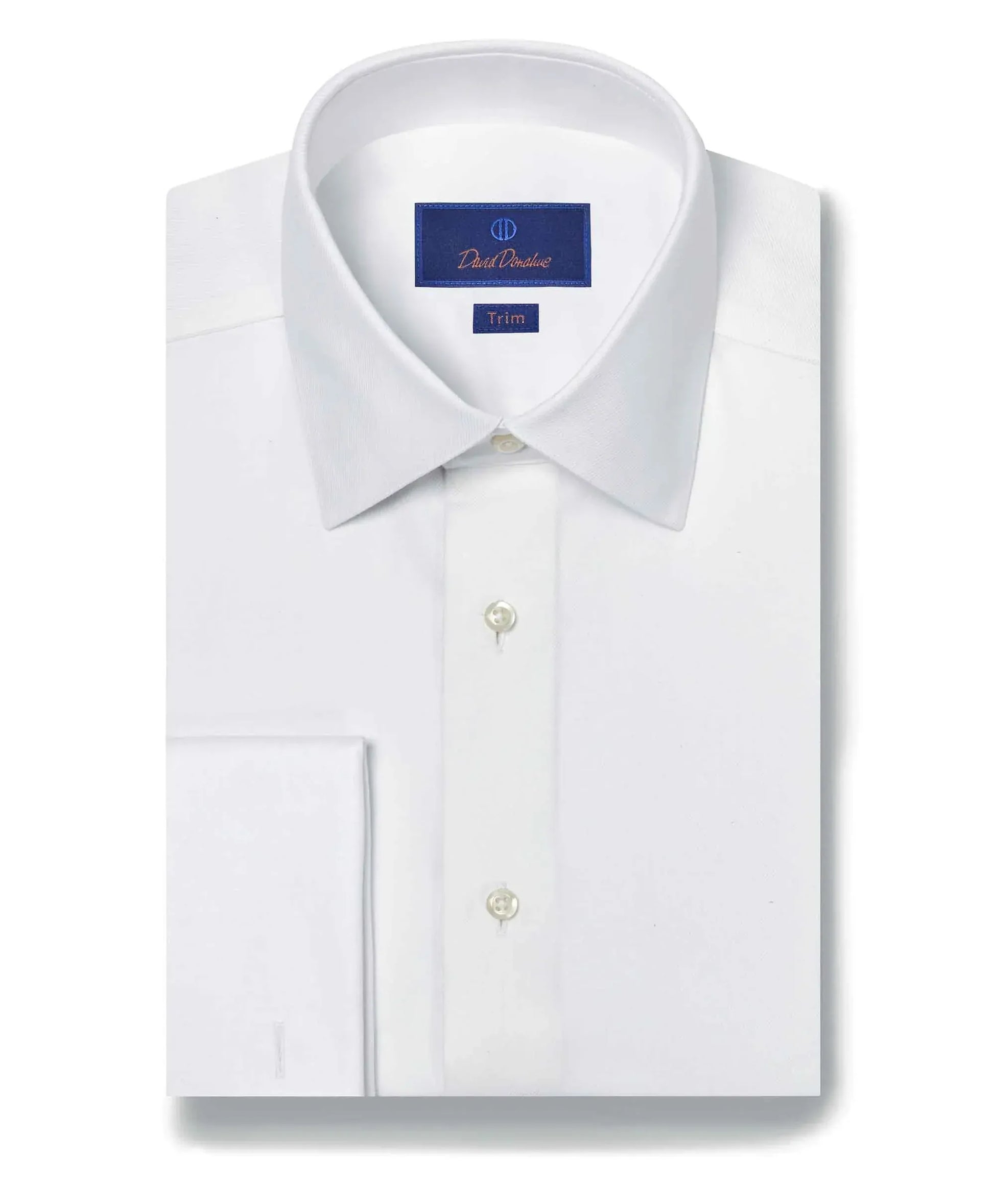 David Donahue Dress Shirts Trim White Performance Twill Formal Shirt