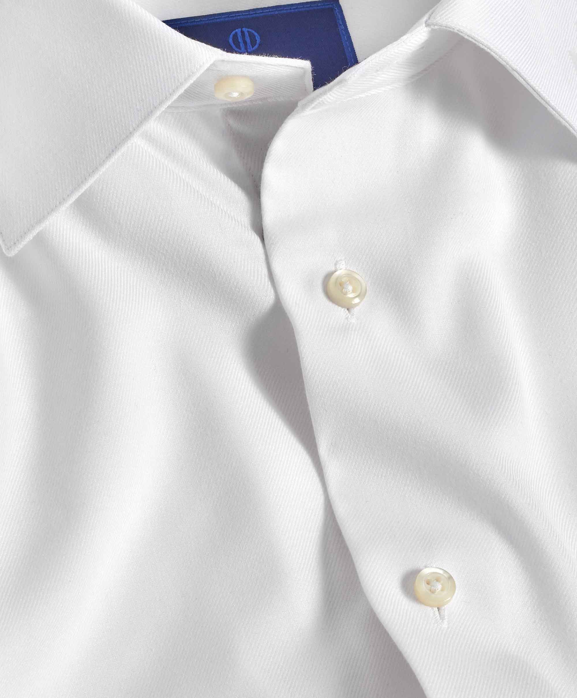 David Donahue Dress Shirts Trim White Performance Twill Formal Shirt