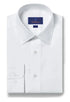 David Donahue Dress Shirts White / 14.5 x 32/33 Trim Super Fine Twill Dress Shirt - White