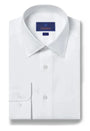 David Donahue Dress Shirts White / 14.5 x 32/33 Trim Super Fine Twill Dress Shirt - White