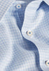 David Donahue Dress Shirts White & Blue Twill Check Stretch Dress Shirt