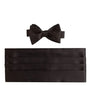 David Donahue Formal Accessories Black Satin Self-tie Bow Tie & Cummerbund Set