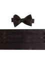David Donahue Formal Accessories Black Satin Self-tie Bow Tie & Cummerbund Set