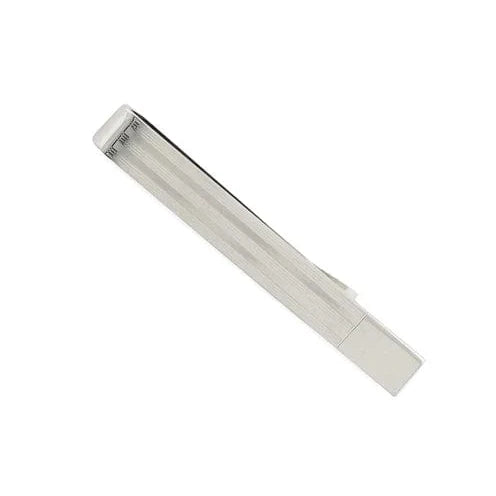 David Donahue Formal Accessories Multi Stripe Solid Tipped Silver Tie Bar