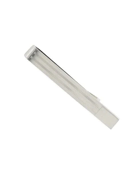 David Donahue Formal Accessories Multi Stripe Solid Tipped Silver Tie Bar
