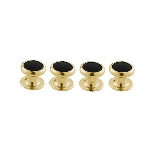David Donahue Formal Accessories Onyx & Brass Shirt Studs - Gold