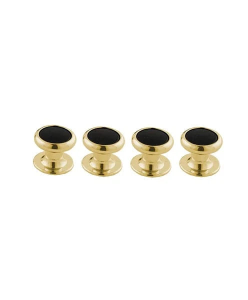 David Donahue Formal Accessories Onyx & Brass Shirt Studs - Gold