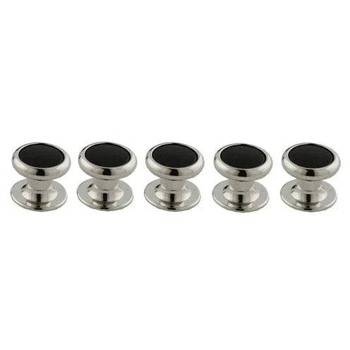 David Donahue Formal Accessories Onyx & Brass Studs - Black & Silver