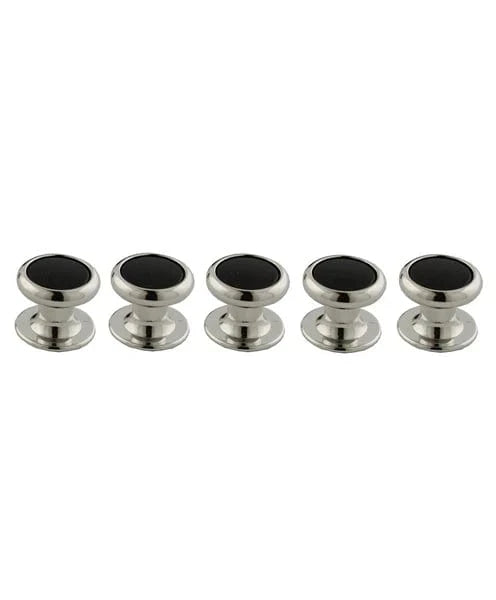 David Donahue Formal Accessories Onyx & Brass Studs - Black & Silver