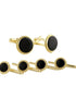 David Donahue Formal Accessories Onyx & Gold plated Sterling Stud Set