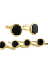 David Donahue Formal Accessories Onyx & Gold plated Sterling Stud Set
