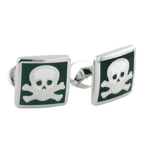 David Donahue Formal Accessories Skull & Crossbone Sterling Cufflinks