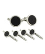 David Donahue Formal Accessories Sterling Silver & Onyx Stud Set