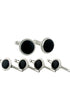 David Donahue Formal Accessories Sterling Silver & Onyx Stud Set - Silver