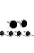 David Donahue Formal Accessories Sterling Silver & Onyx Stud Set - Silver