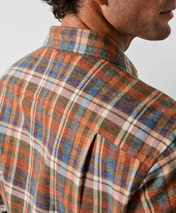 David Donahue Sport Shirts Brushed Plaid Sport Shirt